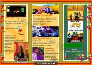 Alfa Eventos Cumplea&ntilde;os prestadores de Servicio tecnico en Chile en Santiago |  Payasitas Para Cumplea&ntilde;os Funciones De Titeres Show Magos Lazy Town 2261874, Fietsas Infantiles a Domcilio Monitoras Inflables Mesas y Sillas