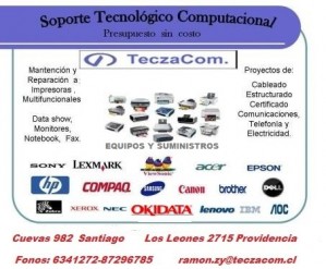TECZACOM prestadores de Servicio tecnico en Chile en Providencia |  Servicio T&eacute;cnico impresoras multifuncional notebook monitores lcd plasma, Oki Brother HP Epson Lexmark Panasonic Zebra Datamax Canon Xerox Samsung