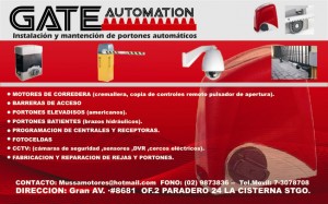GATE AUTOMATION prestadores de Servicio tecnico en Chile en Santiago |  SERVICIO TECNICO PORTONES AUTOMATICOS, MANTENCION E INSTALACION PORTONES AUTOMATICOS