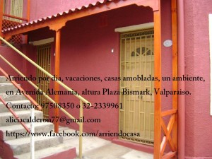 Alicia Calderon prestadores de Servicio tecnico en Chile en Valpara&iacute;so |  Renovados, amoblados, rento diario desde $25000, valparaiso, costa, Casa vacacional, avenida alemania, valparaiso, fono 97508350