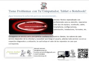 Mois&eacute;s Serrano prestadores de Servicio tecnico en Chile en Santiago |  Servicio tecnico profesional de pc, notebook, tablet y smartphones, Tecnico especializado en software y hardware