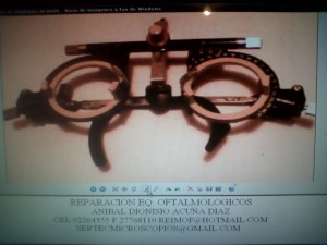 anibal acuña diaz prestadores de Servicio tecnico en Chile en Santiago |  Mantencion de montura de pruebas oculus inami nikon universal, Reparacion calibracion certificacion