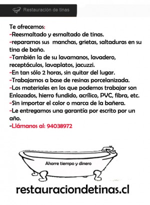 Roberto Bravo prestadores de Servicio tecnico en Chile en Santiago |  Reesmaltados y esmaltado de tinas reparaci&oacute;n restauraci&oacute;n, Restauraci&oacute;n de tinas, ahorre tiempo y dinero
