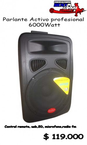 RENTAGAME CHILE prestadores de Servicio tecnico en Chile en Santiago |  Parlante activo profesional  6000watt  precio: $ 119.000, Oferta de rentagame chile