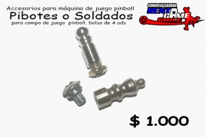 RENTAGAME CHILE prestadores de Servicio tecnico en Chile en Santiago |  Pibotes o soldados para pinball/precio: $ 1.000 pesos, Rentagame: maquinas de juego:  accesorios,repuestos, servicio tecnico
