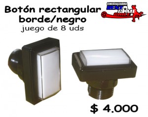 RENTAGAME CHILE prestadores de Servicio tecnico en Chile en Santiago |  Bot&oacute;n rectangular borde/negro precio oferta: $ 4.000, Rentagame: maquinas de juego:  accesorios,repuestos, servicio tecnico