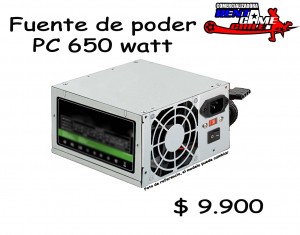 RENTAGAME CHILE prestadores de Servicio tecnico en Chile en La Cisterna |  Fuente de poder pc 650 watt/precio: $ 9.900, Rentagame: maquinas de juego:  accesorios,repuestos, servicio tecnico