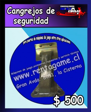 RENTAGAME CHILE prestadores de Servicio tecnico en Chile en La Cisterna |  Cangrejos de seguridad para maquinas de juego/precio: $ 500, Rentagame: maquinas de juego:  accesorios,repuestos, servicio tecnico