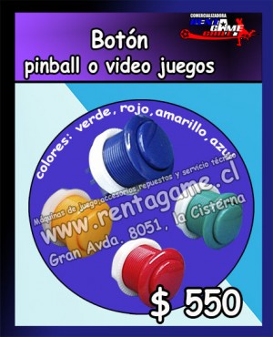 RENTAGAME CHILE prestadores de Servicio tecnico en Chile en La Cisterna |  Bot&oacute;n pinball o video juegos precio oferta: $ 550, Rentagame: maquinas de juego:  accesorios,repuestos, servicio tecnico