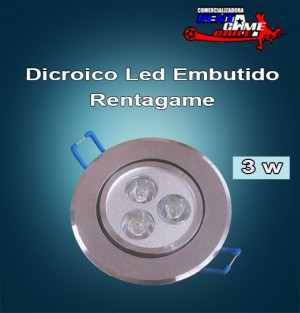 Rentagame chile prestadores de Servicio tecnico en Chile en Santiago |  Dicroico led embutido rentagame 3 watt/220v/luzfria $ 3.990, Iluminacion led, ahorre hasta un 90% de energia electrica