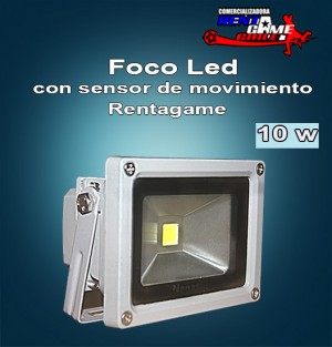 Rentagame chile prestadores de Servicio tecnico en Chile en La Cisterna |  Foco led con sensor de movimiento rentagame 10 watt/220 volt, Rentagame es lider en iluminacion led, maquinas de juego, computacion