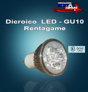 Rentagame chile prestadores de Servicio tecnico en Chile en La Cisterna |  Dicroico  led - gu10  rentagame /3 watt  220 volt, Rentagame es lider en iluminacion led, maquinas de juego, computacion