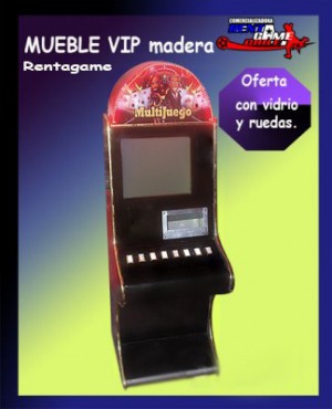 Rentagame chile prestadores de Servicio tecnico en Chile en Santiago |  Mueble vip madera rentagame / con vidrio y ruedas.-, Rentagame: maquinas de juego,accesorios, repuestos y serv. tecnico