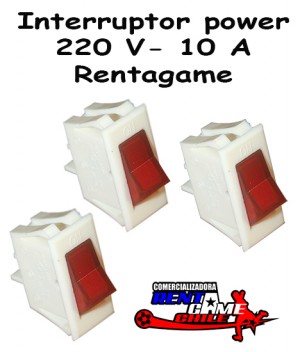 Rentagame chile prestadores de Servicio tecnico en Chile en La Cisterna |  Interruptor power rentagame /220 v -10 a / maquinas de juego, Rentagame: maquinas de juego,accesorios, repuestos y serv. tecnico