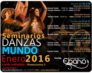 Danza Ebano prestadores de Servicio tecnico en Chile en &Ntilde;u&ntilde;oa |  Seminarios enero 2016 // danzas del mundo &Eacute;bano., Danza afro, danza afro mandingue, danza tahitiana, baile, enero 2016