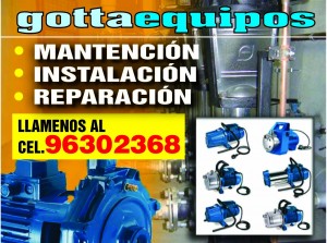 GOTTA EQUIPOS DE BOMBEO prestadores de Servicio tecnico en Chile en Las Condes |  MANTENCI&Oacute;N REPARACI&Oacute;N DE BOMBAS DE AGUA POTABLE, AGUAS SERVIDAS, LAVADO DE ESTANQUES DE ACUMULACI&Oacute;N