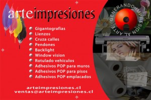 Arte Impresiones prestadores de Servicio tecnico en Chile en Providencia |  servicios de impresi&oacute;n plotter digital, impresion tintas solventadas alta resoluci&oacute;n interior y exterior 1440 dpi